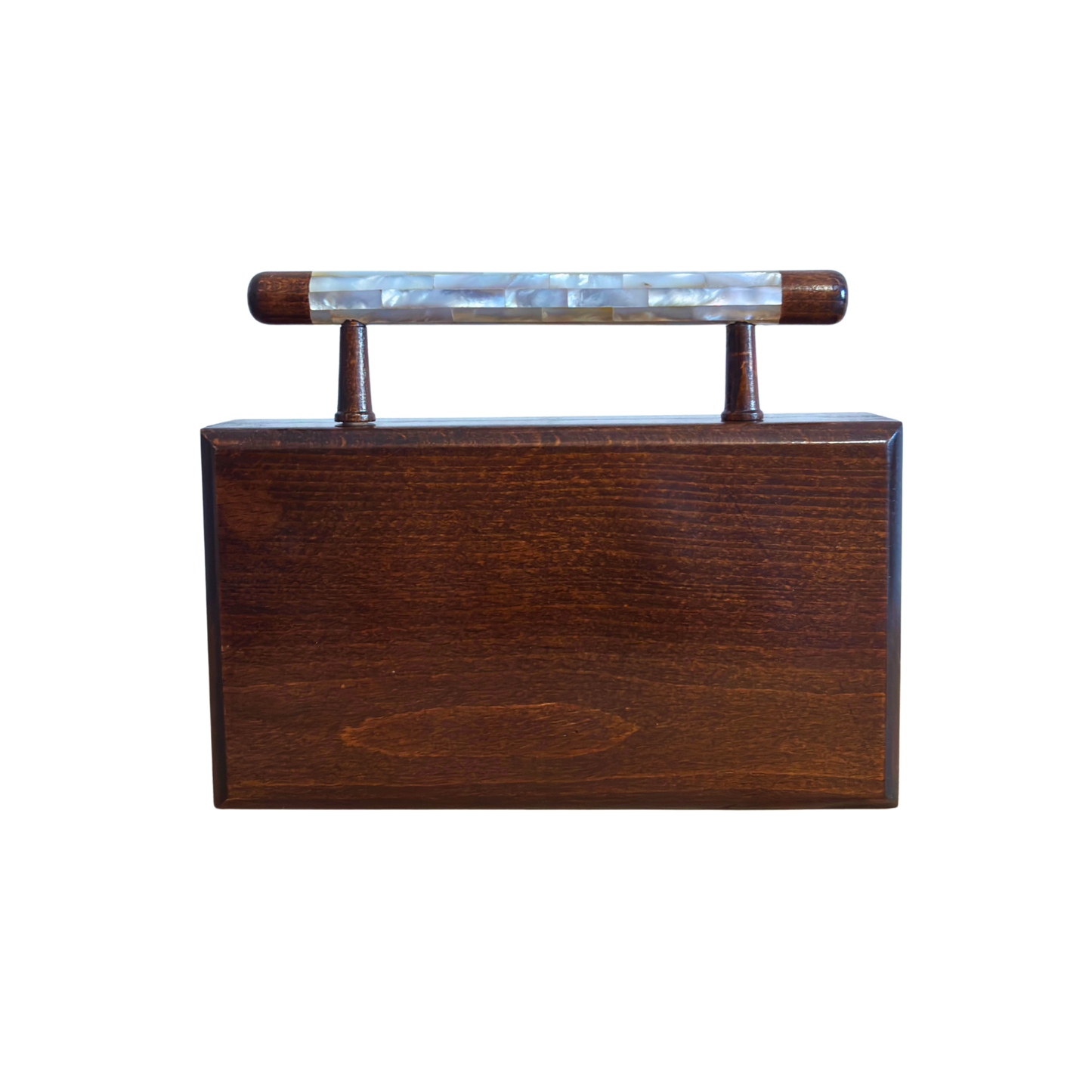The Celestial Star – Handcrafted Damascene Clutch in Walnut Wood with Mother of Pearl Inlay