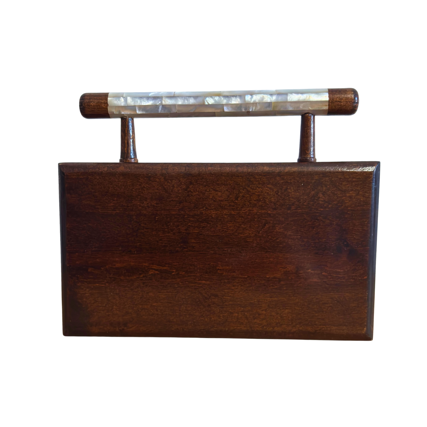 Yasmine – Luxe Damascene Clutch met Parelmoer & Brokaat Voering