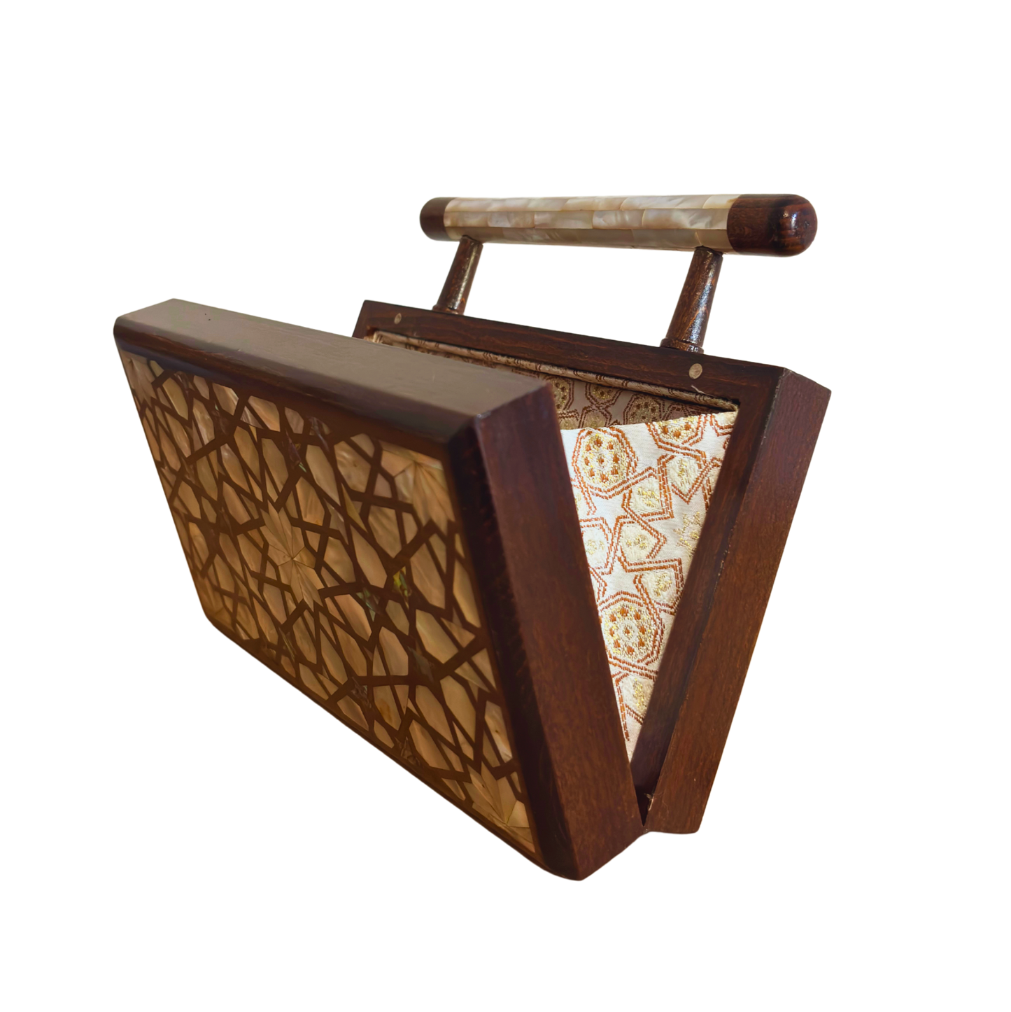 Falak – Pochette Damasquine de Luxe avec Nacre & Doublure en Brocart