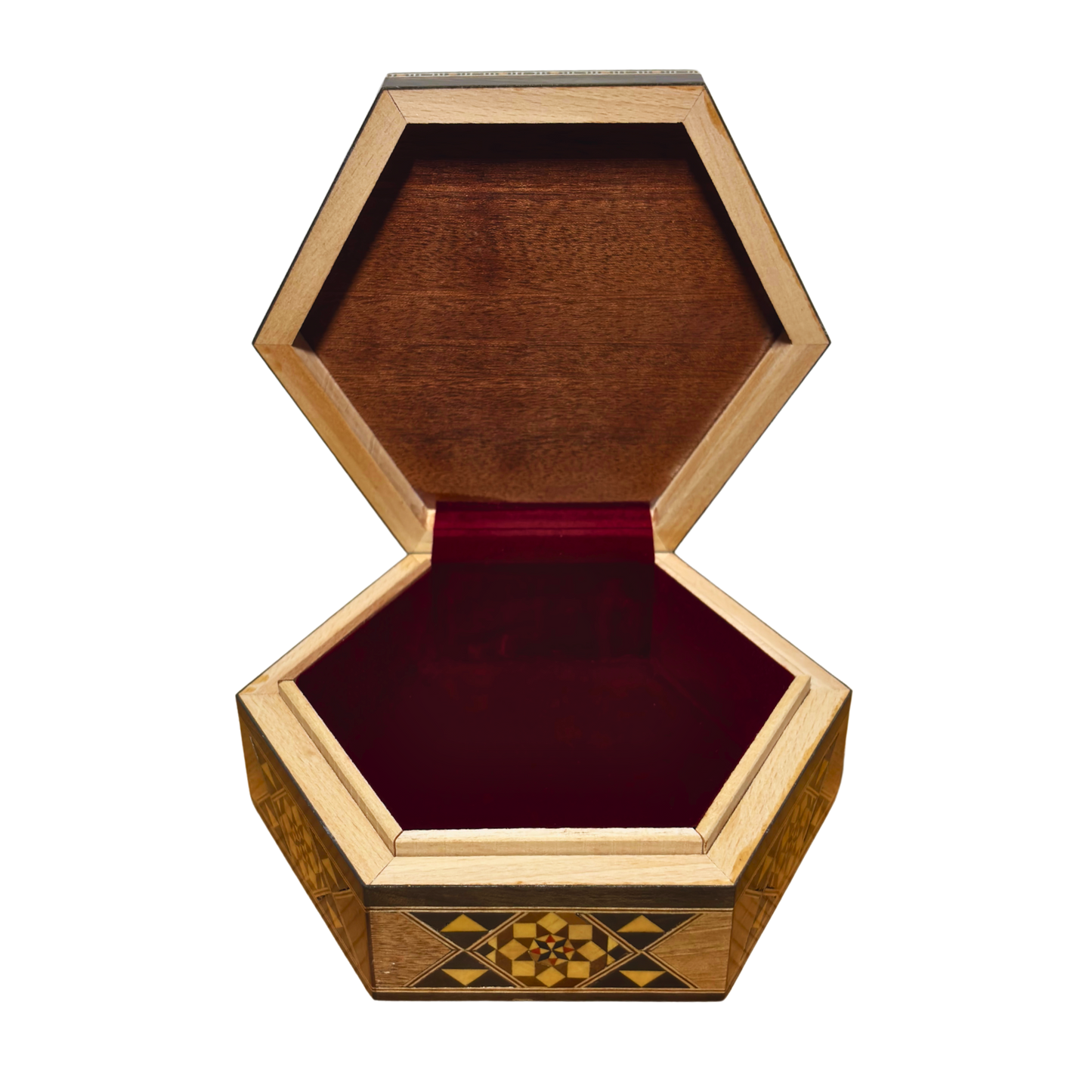 Handgefertigte Damascene-Mosaikschatulle – Perlmutt & Samt-Eleganz