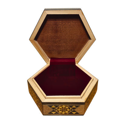 Handgefertigte Damascene-Mosaikschatulle – Perlmutt & Samt-Eleganz