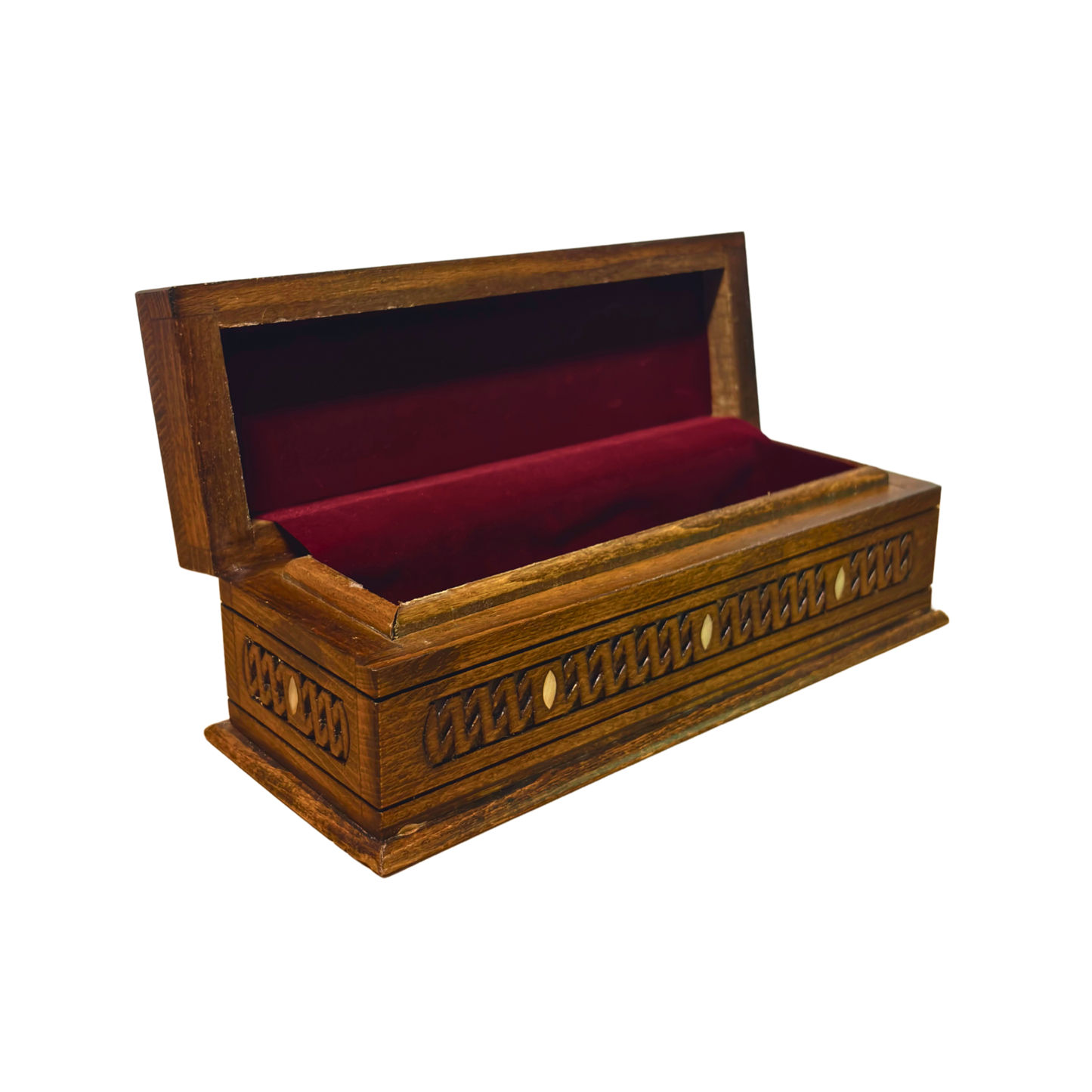 Handgefertigte Luxus-Schatulle aus Damaskus – Perlmutt & Samt