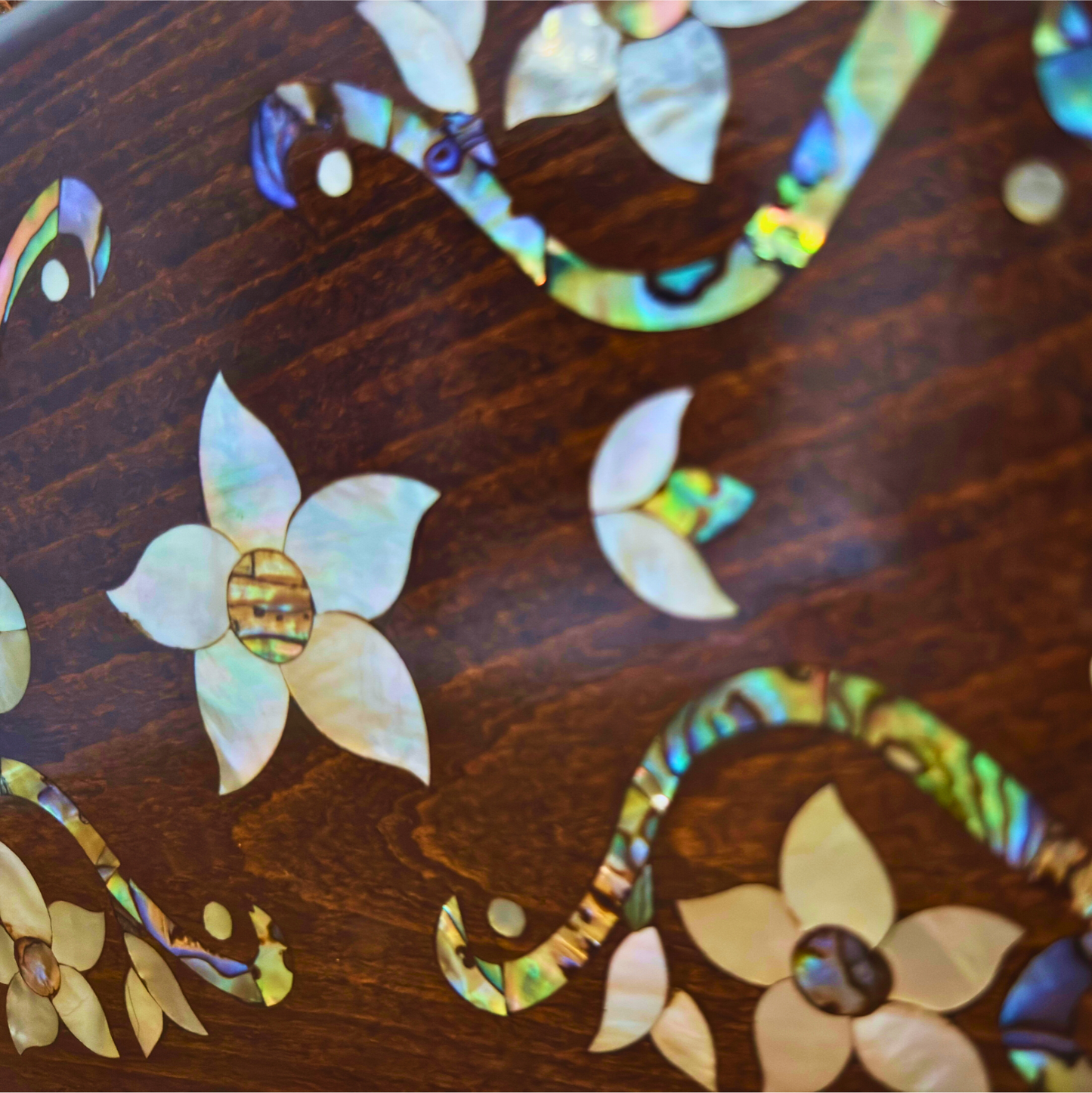 Sham – Bolso Damasquino de Lujo con Nácar Floral y Forro de Brocado