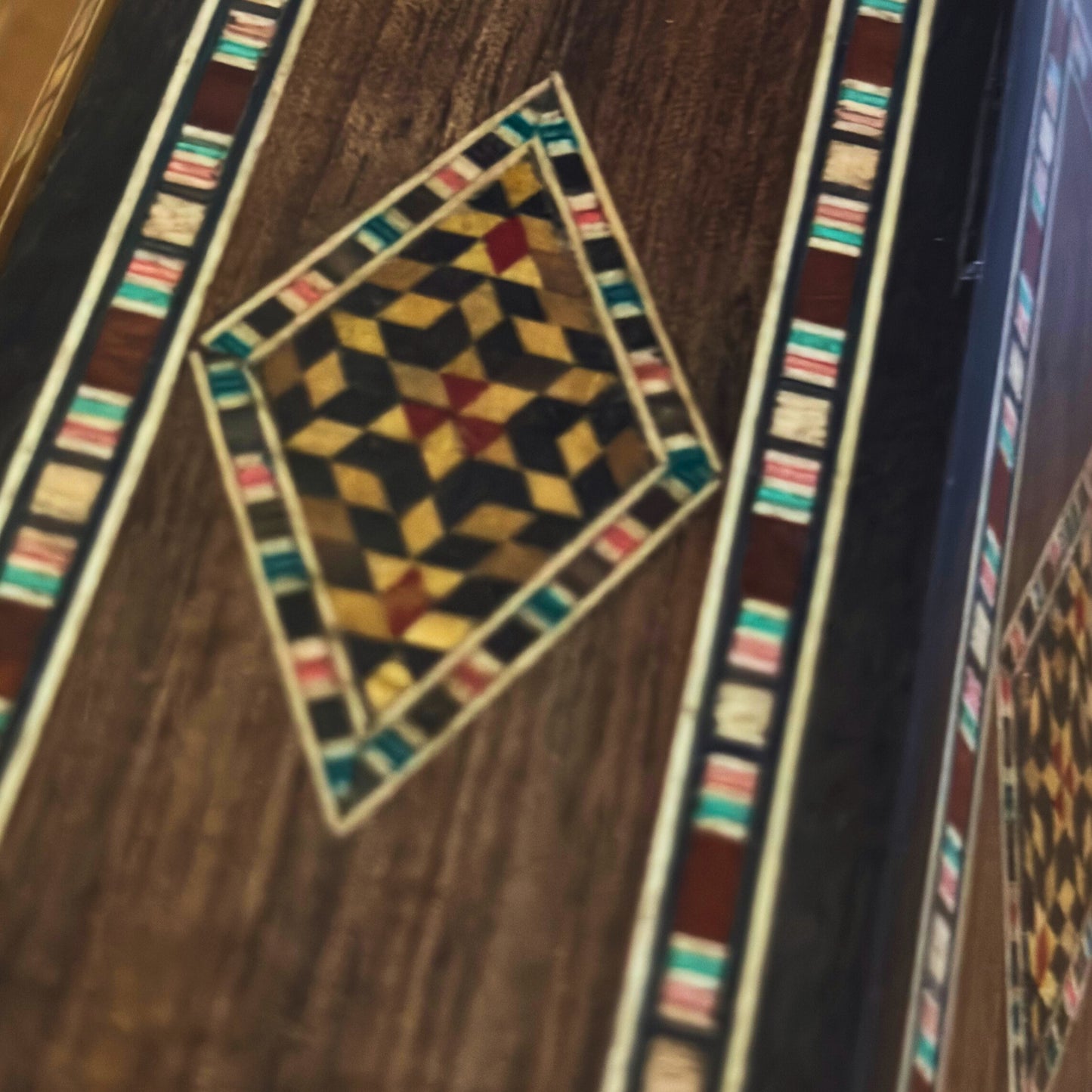 Damascene Mosaic Wooden Pen Holder by Gaby Al Dayeh – Natural Woods & Handcrafted Elegance