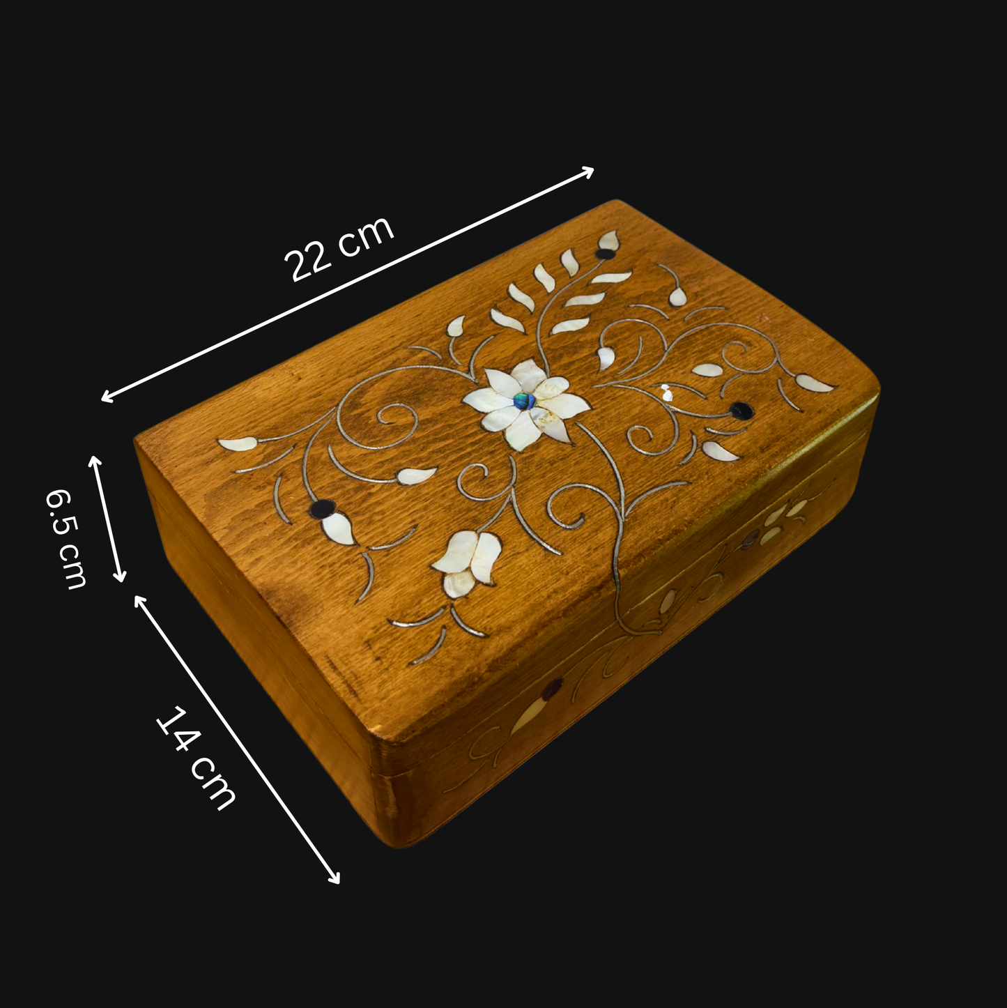 Handgemaakte Damascene Luxe Doos – Parelmoer & Fluweel