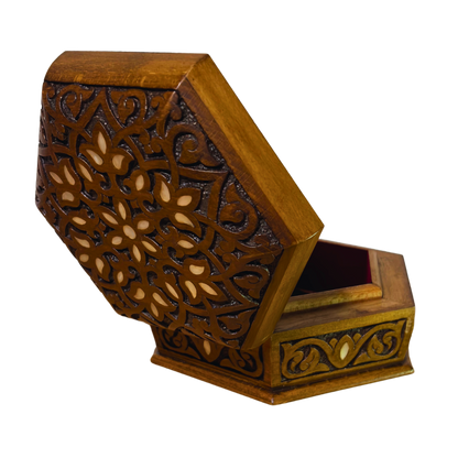 El Oyma Lüks Şam Kutusu – Sedef & Kadife Zarafeti