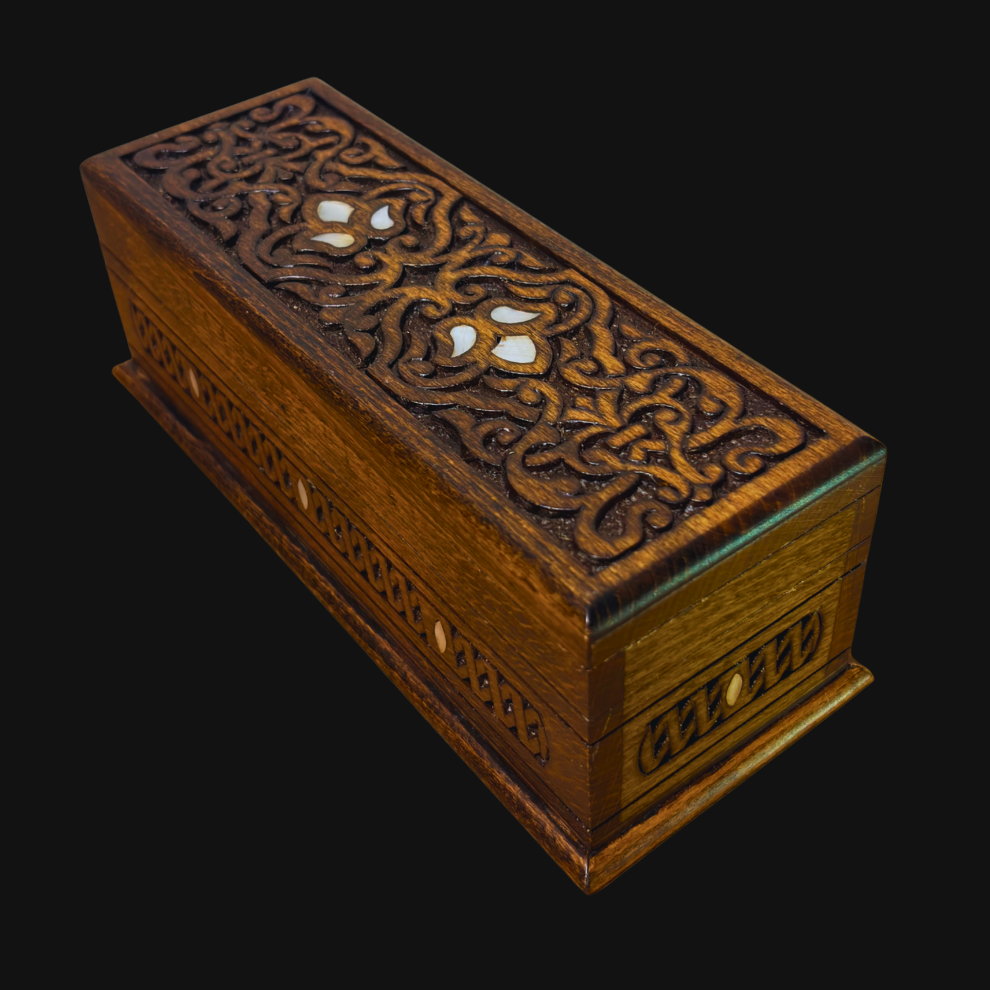 Handgefertigte Luxus-Schatulle aus Damaskus – Perlmutt & Samt