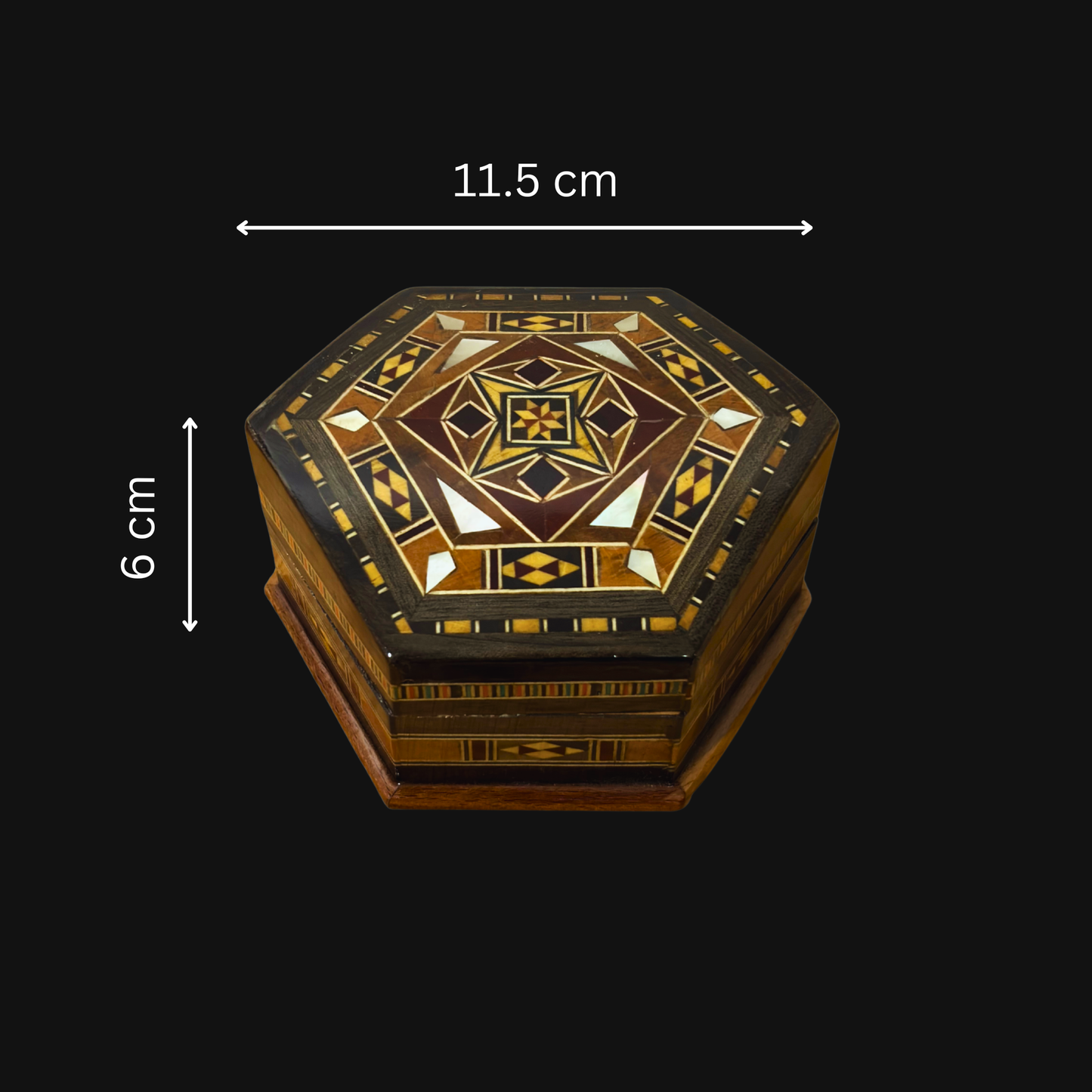 Şam El Yapımı Mozaik Kutu – Geleneksel Sanat & Kadife İç Yüzey