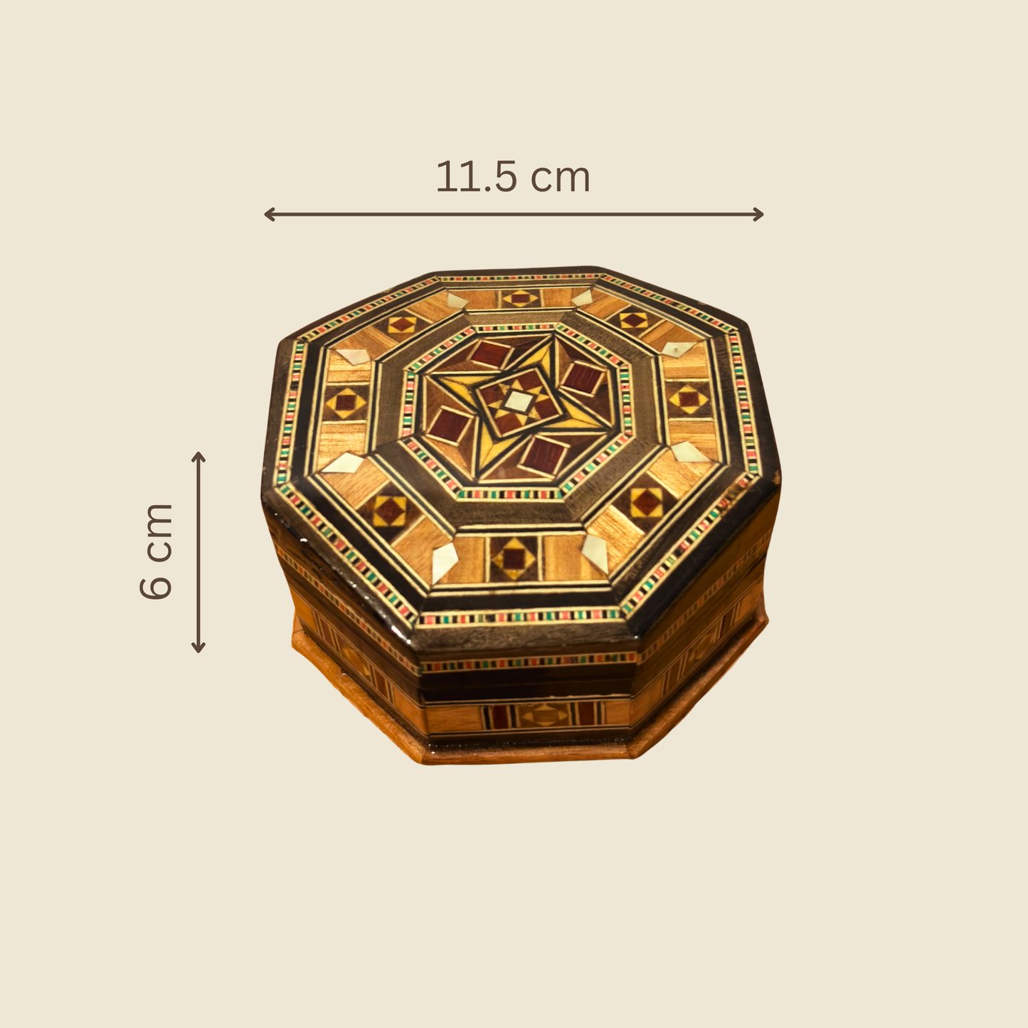 Handcrafted Mosaic Box – Traditional Damascus Art & Velvet Interior