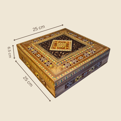 Damascene Mosaic Jewelry & Keepsake Chest – Velvet-Lined Elegance