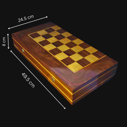 Handcrafted Damascene Chess & Backgammon Table by Gaby Al Dayeh – Classic Mosaic Design