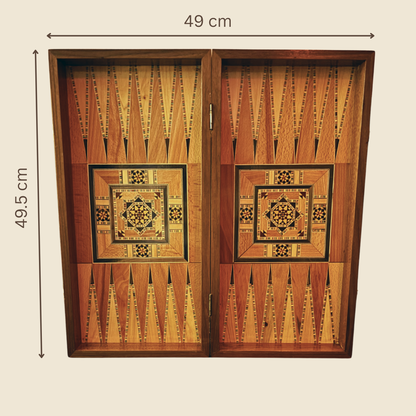 Handgefertigter Damaszener Schach- & Backgammon-Tisch von Gaby Al Dayeh – Klassisches Mosaikdesign