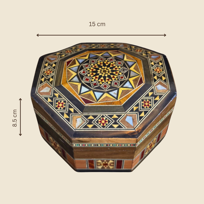 Scatola Artigianale in Mosaico Damasceno – Madreperla e Velluto