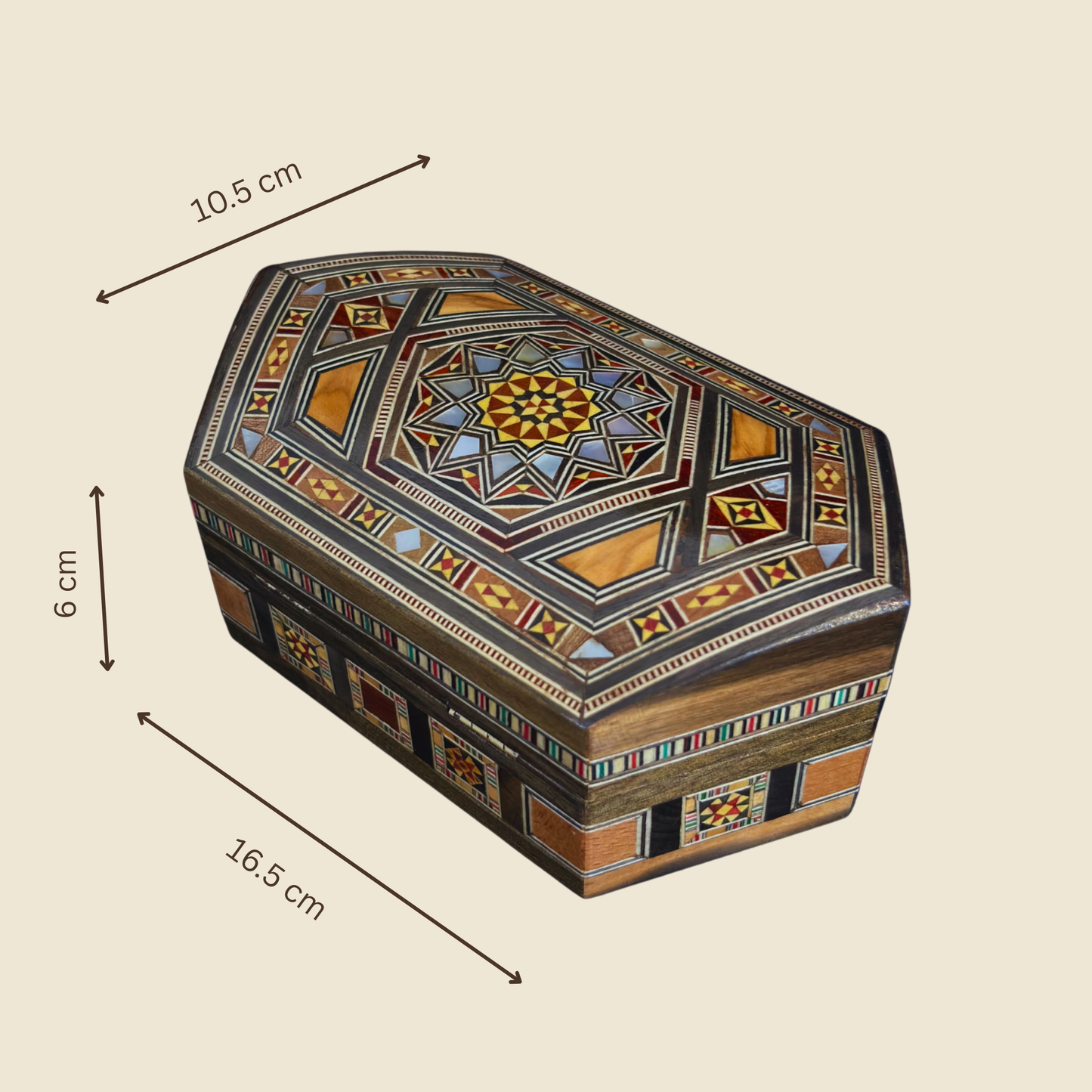 Artisan Damascene Mosaic Box – Mother of Pearl & Velvet