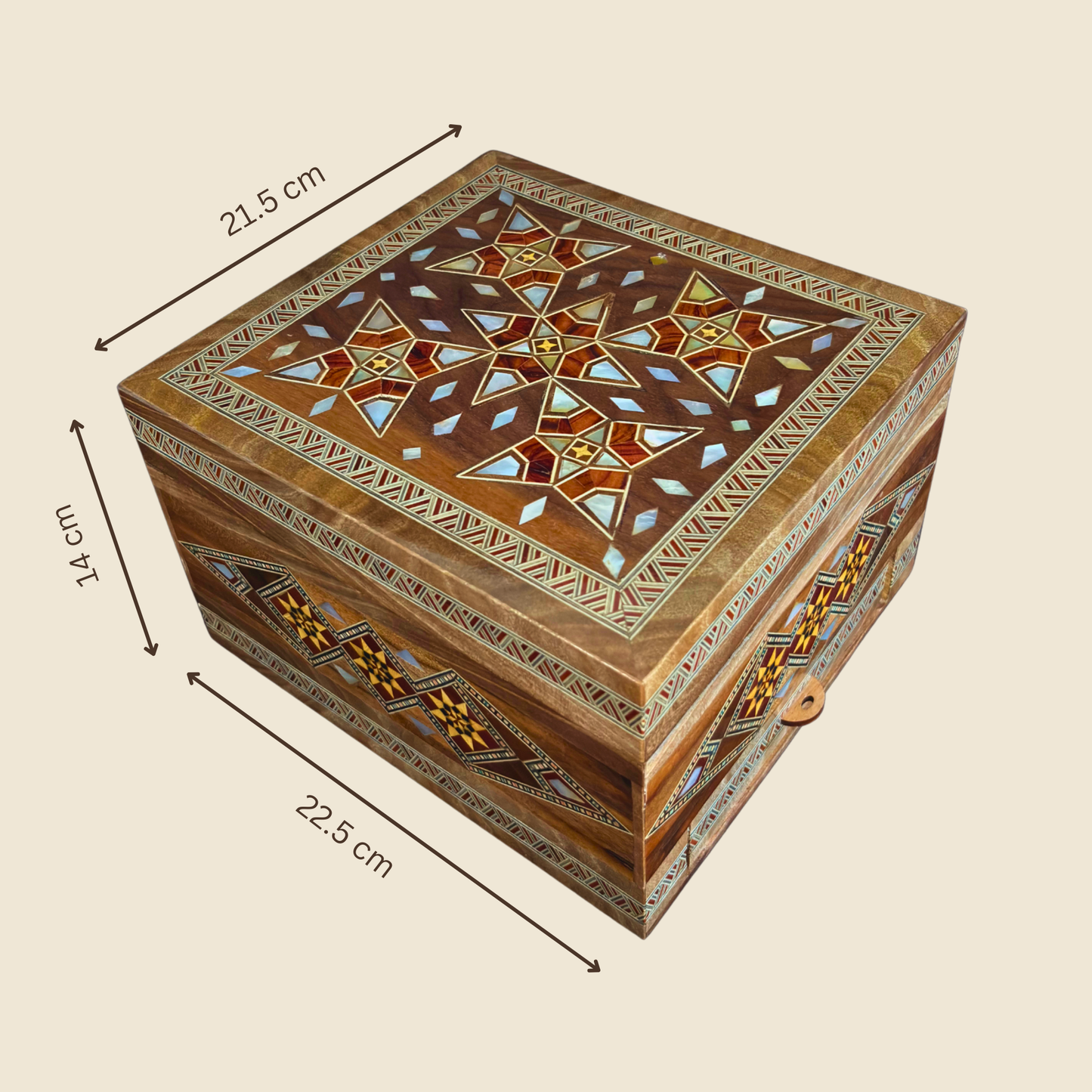 Luxury Damascene Mosaic Watch Box for 6 Watches – Mother of Pearl & Velvet