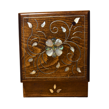 Handgemaakte Damaskus Luxe Doos – Parelmoer & Fluweel