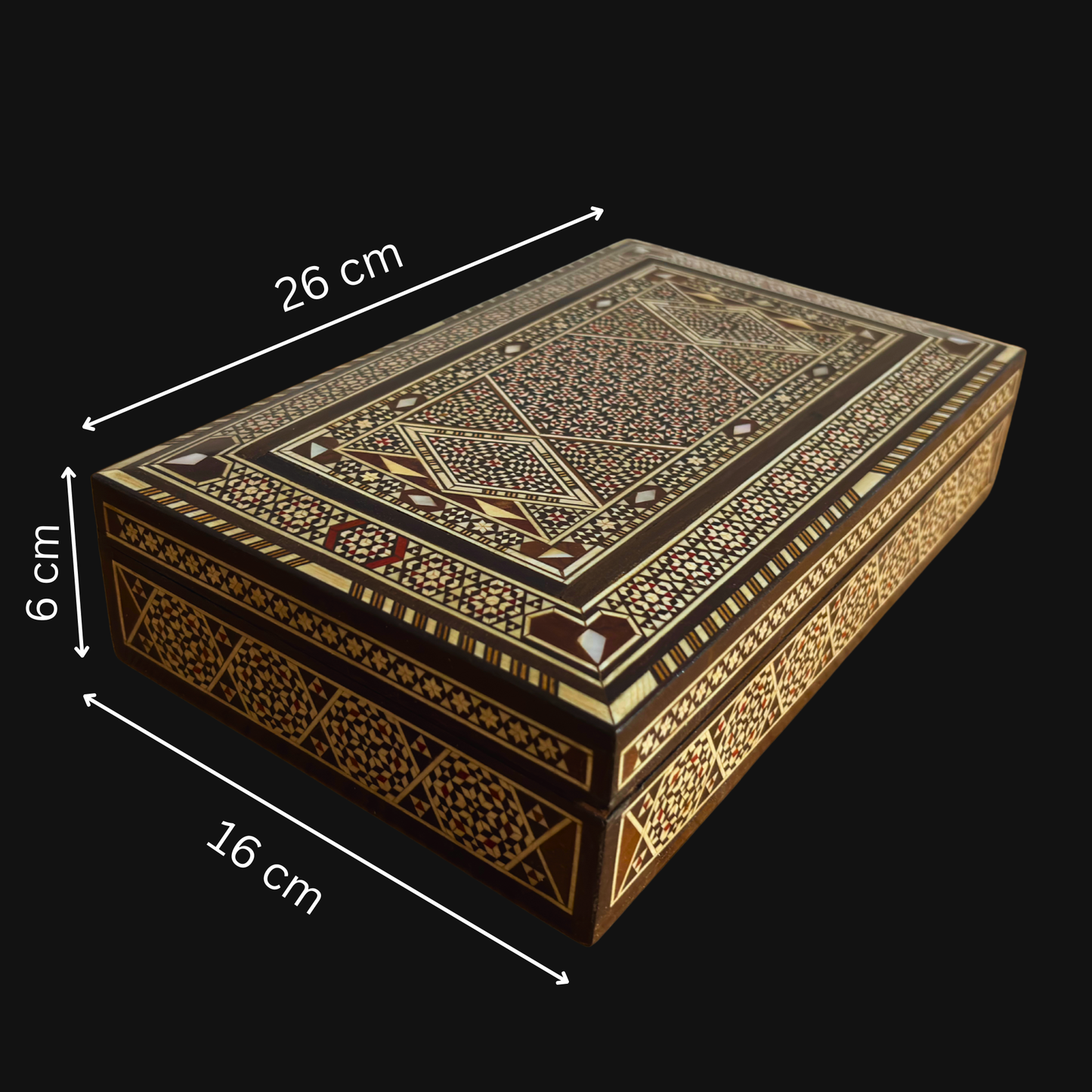 Vintage 1970 Damascene Jewelry Box – Handmade Wooden Treasure