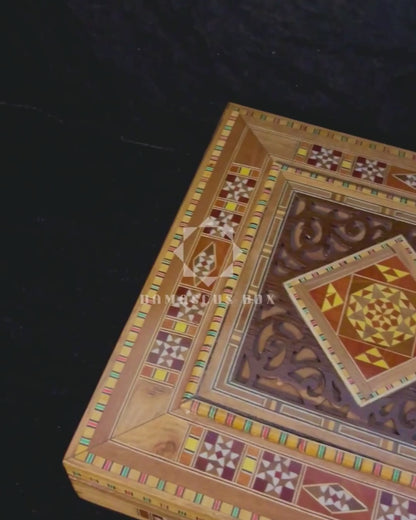 Damascene Mosaic Jewelry & Keepsake Chest – Velvet-Lined Elegance