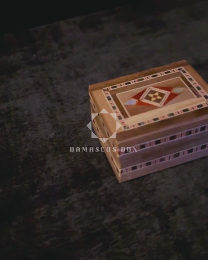 Boîte à Bague en Mosaïque Artisanale de Damas – Art & Velours